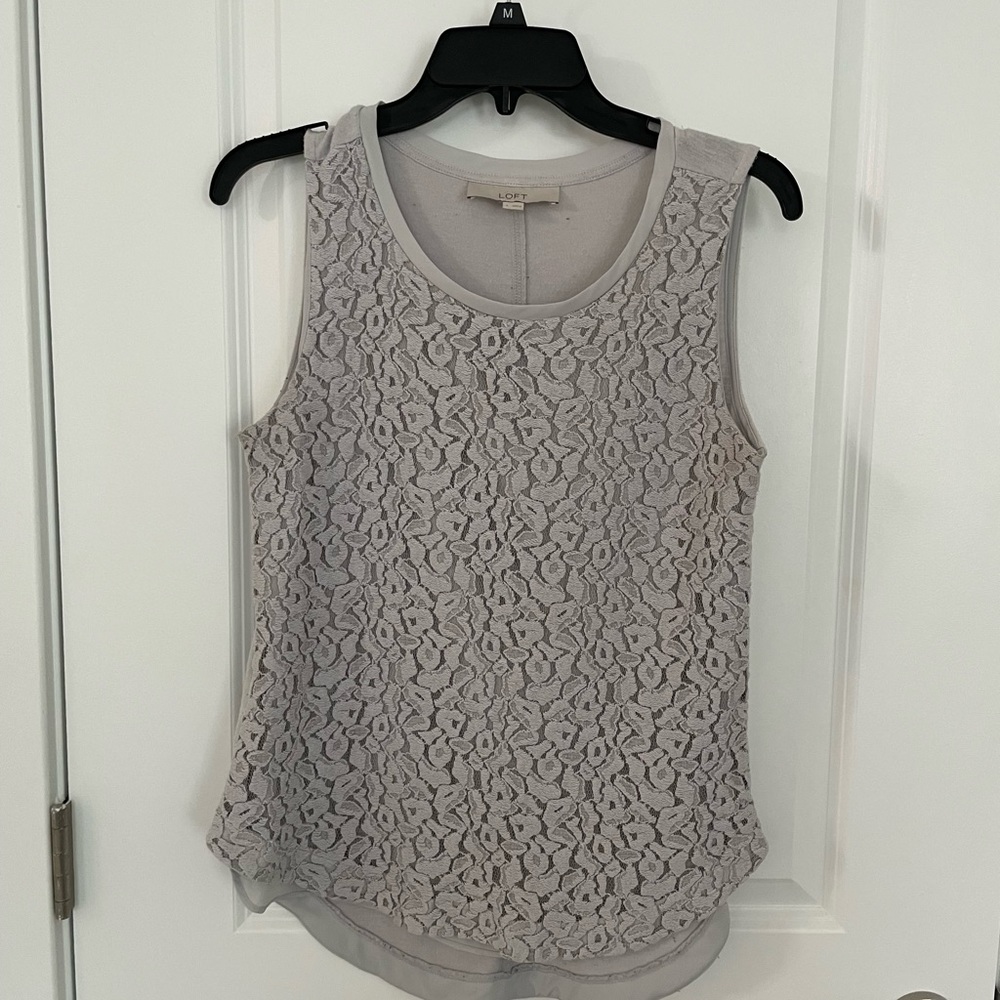 LOFT tank top with lace detail